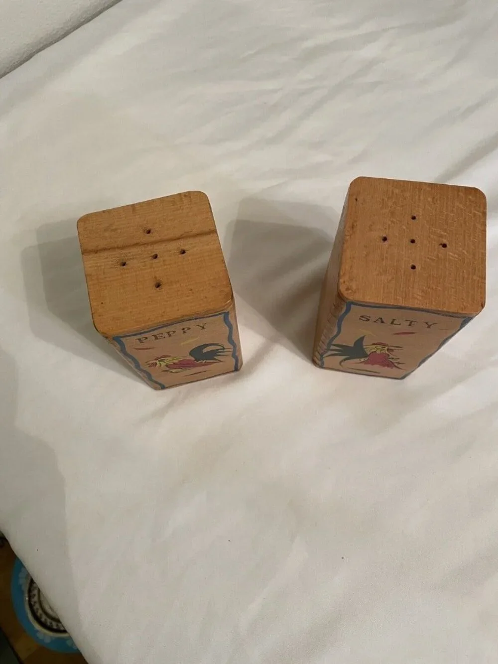 Vintage Wooden Salt and Pepper Shakers
